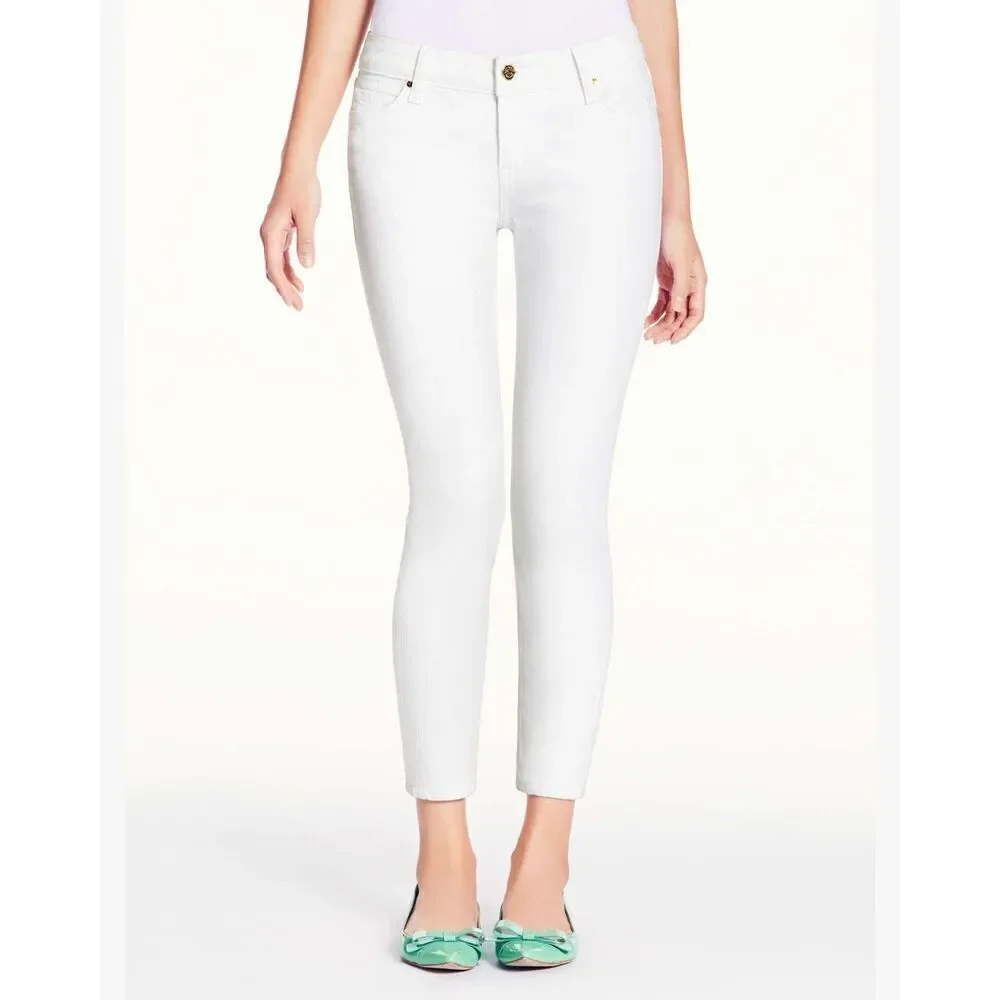 Kate Spade Broome Street White Mid Rise Straight Leg Jeans 29